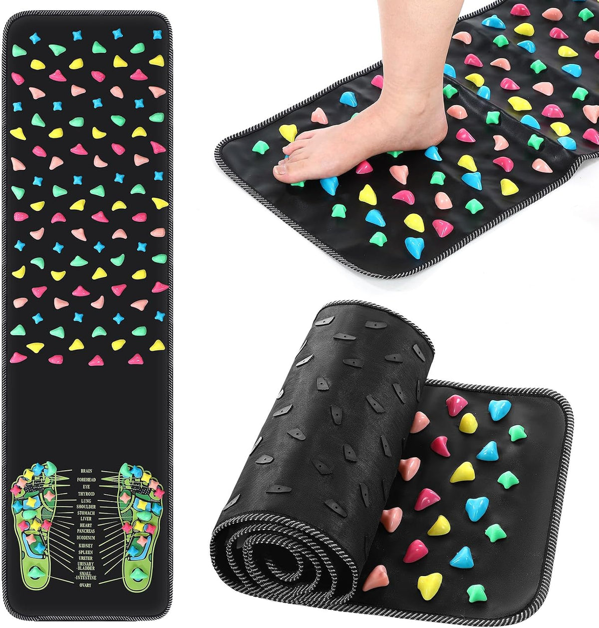 Foot Acupressure Massage Mat with Stones, 13.78 X 13.78 Inches