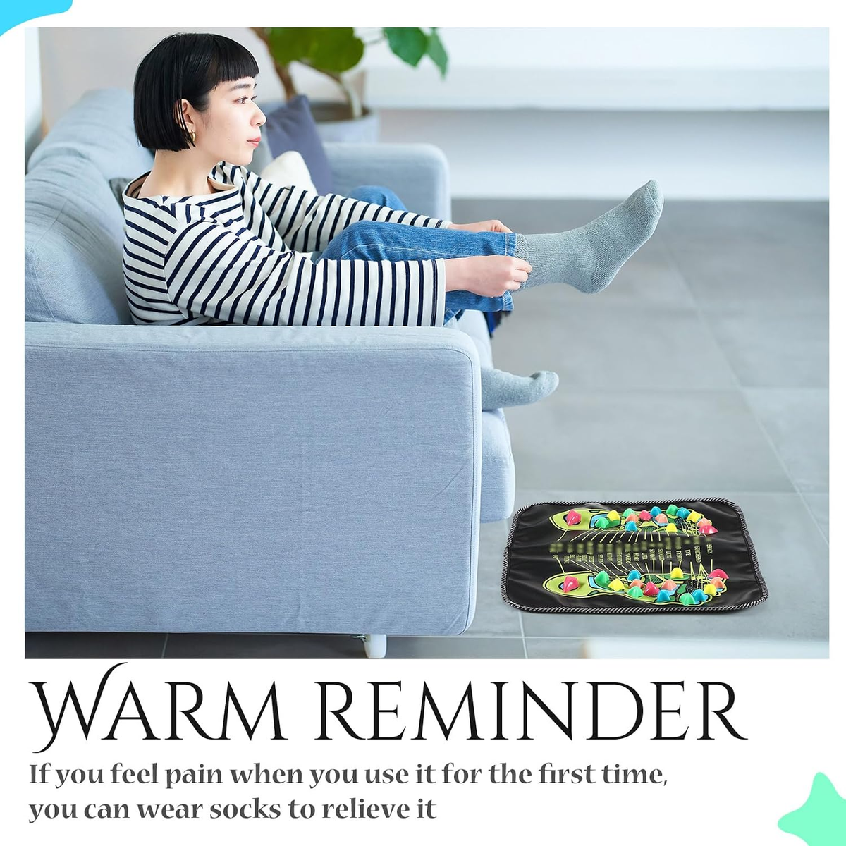 Foot Acupressure Massage Mat with Stones, 13.78 X 13.78 Inches