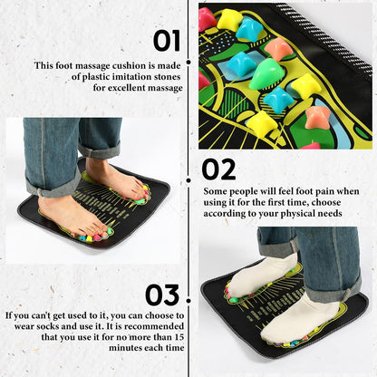 Foot Acupressure Massage Mat with Stones, 13.78 X 13.78 Inches