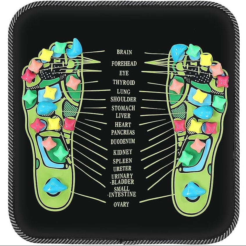 Foot Acupressure Massage Mat with Stones, 13.78 X 13.78 Inches